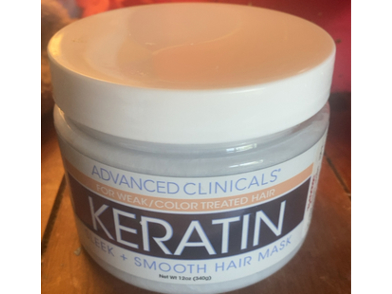 Advanced Clinicals Sleek + Smooth Hair Mask, Keratin, 12 oz/340 mL