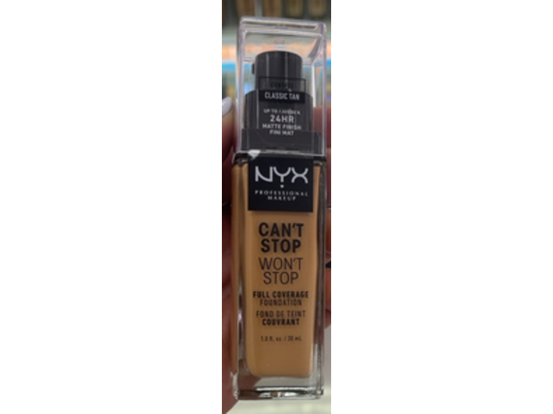 NYX Can't Stop Won't Stop Foundation, Classic Tan, 1.0 fl oz/ 30 mL