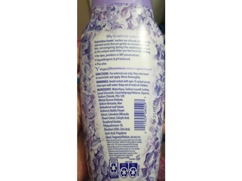 Vagisil Scentsitive Scents Daily Intimate Wash, Spring Lilac, 12 fl oz/354 mL