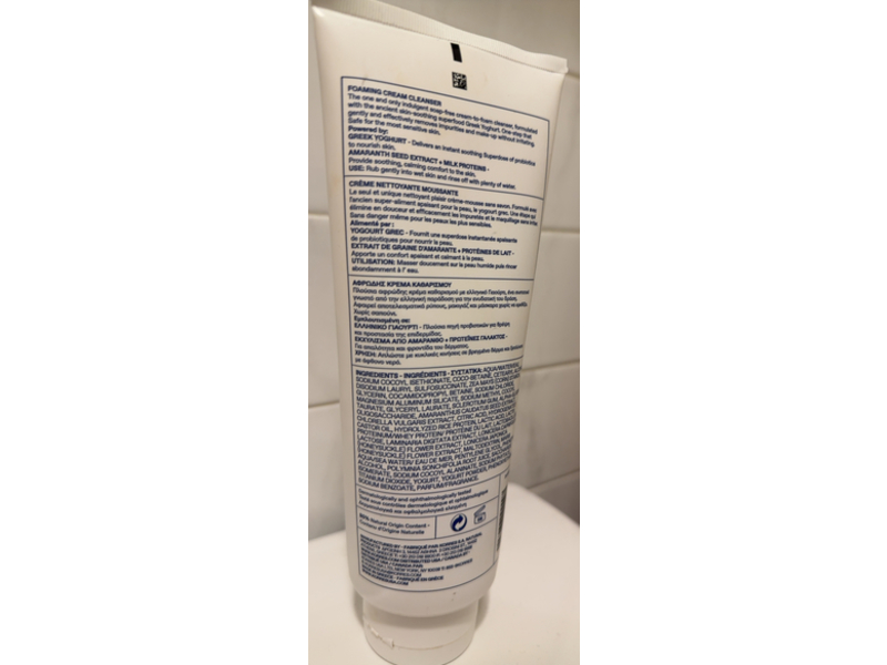 Korres Foaming Cream Cleanser, Greek Yoghurt, 13.53 fl oz/400 mL