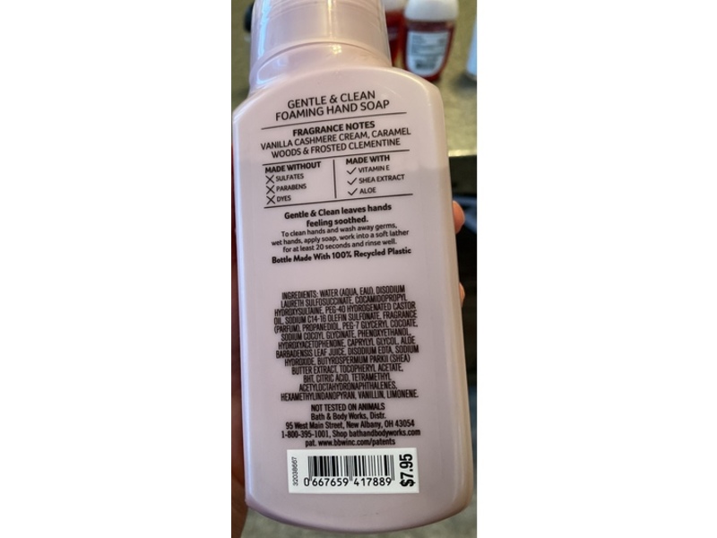 Bath & Body Works Gentle & Clean Foaming Hand Soap, Snowflakes & Cashmere, 8.75 fl oz/259 mL