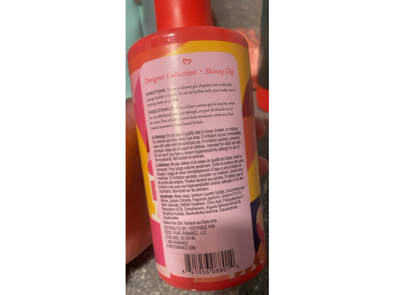 Pure Romance Shower Gel & Bubble Bath, Champagne Soiree, 8 fl oz/240 mL