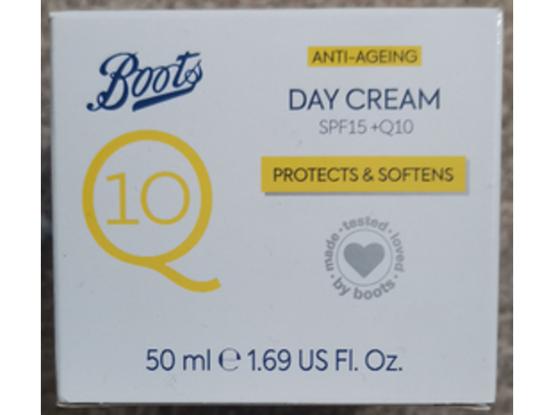 Boots Q10 Anti-Ageing Day Cream, SPF 10, 1.69 fl oz/50 mL