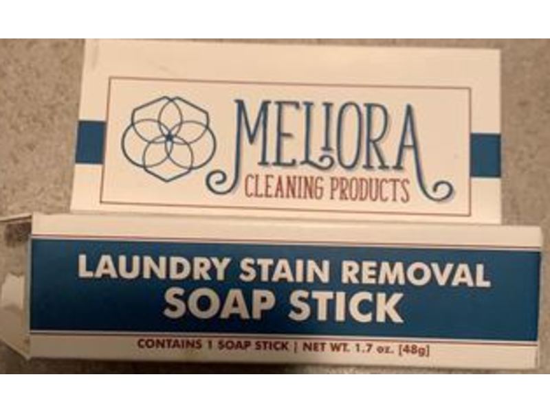 Meliora Cleaning Products Laundry Stain Removal Soap Stick, Fragrance Free, 1.7 oz/48 g