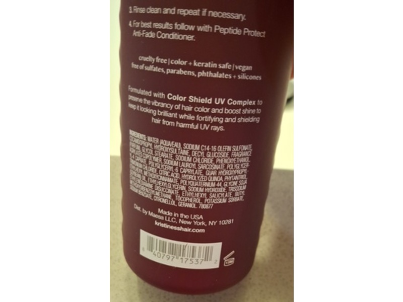 Kristin Ess+ Anti-Fade Shampoo, Peptide Protect, 10 fl oz/296 mL