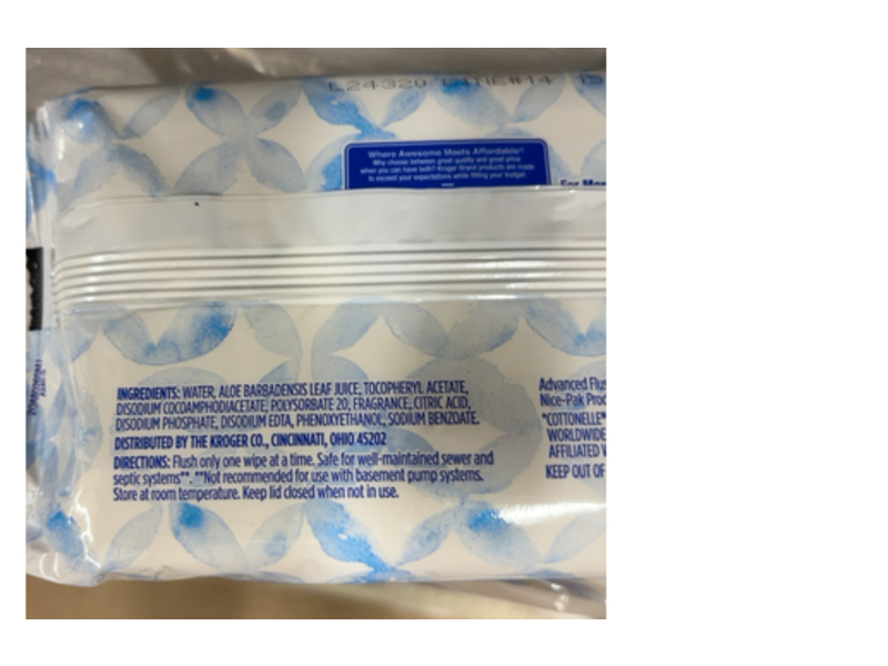 Kroger Flushable Wipes, Aloe & Vitamin E, 42 Count