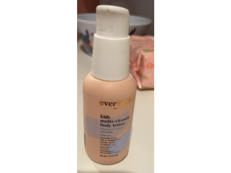 Evereden Kids Multi-Vitamin Body Lotion, Cool Peach, 1.7 fl oz/50 mL