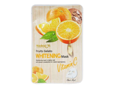 Haokali Fruits Gelato Whitening Sheet Mask, Vitamin C, 30 mL