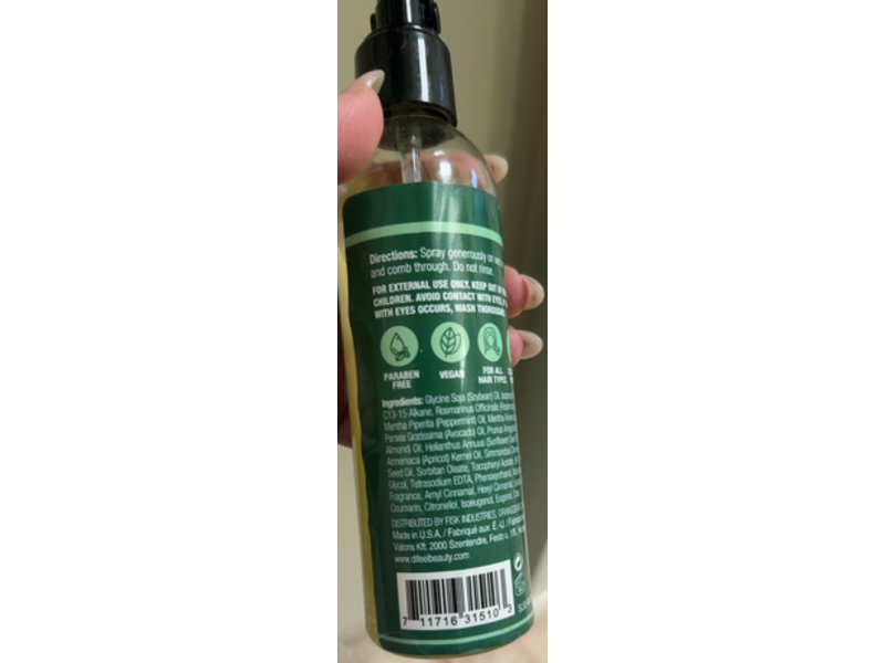 Difeel Leave-In Conditioning Spray, Rosemary & Mint, 6 fl oz/177 mL