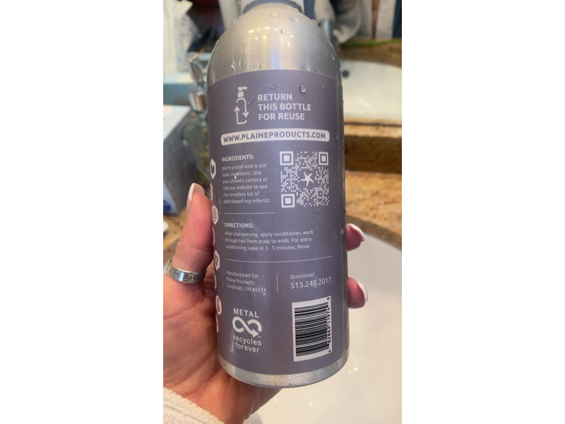 Plaine Products Eco-Friendly Conditioner - Unscented - 16 oz (Refillable Bottle with Pump)