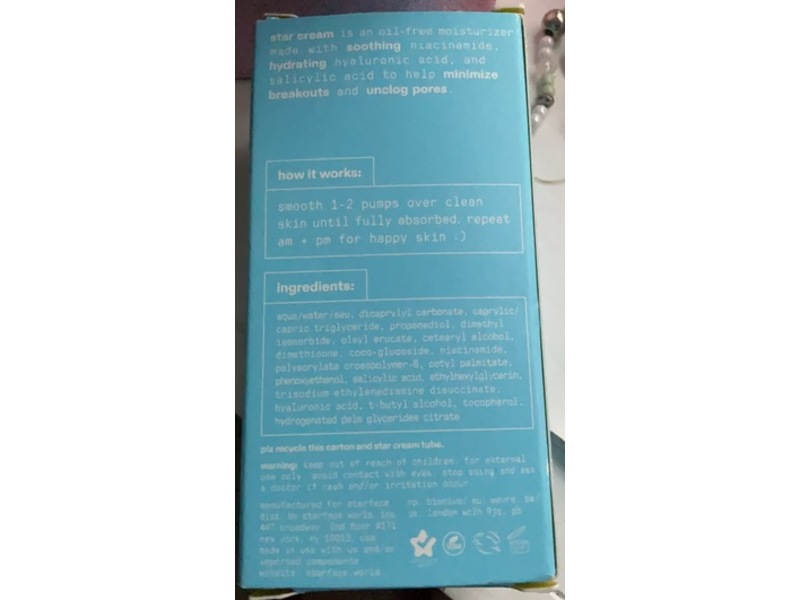 Starface World Hydrating Moisturizer Cream, 1.7 fl oz/50 mL