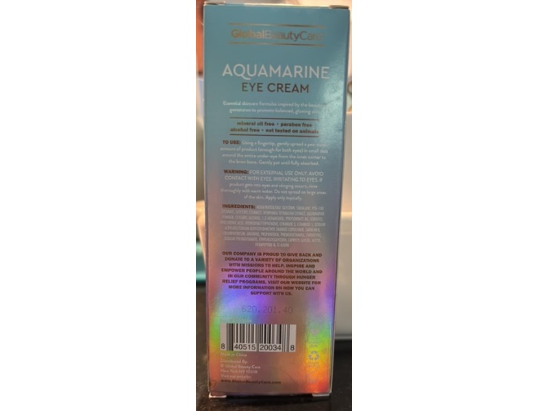 Global Beauty Care Hydrating Aquamarine Eye Cream, 0.5 fl oz/15 mL