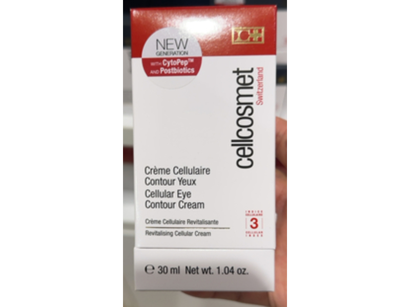 Cellcosmet Cellular Eye Contour Cream, Cytopep & Postbiotics, 1.04 oz/30 mL