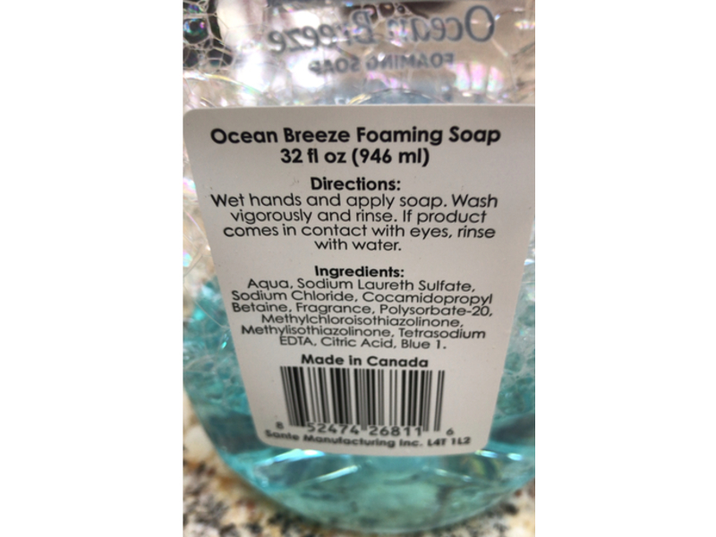 Spa Soap Ocean Breeze Foaming Soap, 32 fl oz/946 mL