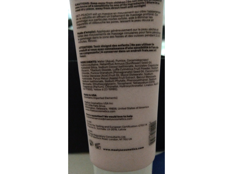 Maelys Get-Peachy Booty Scrub, 5 fl oz/150 mL