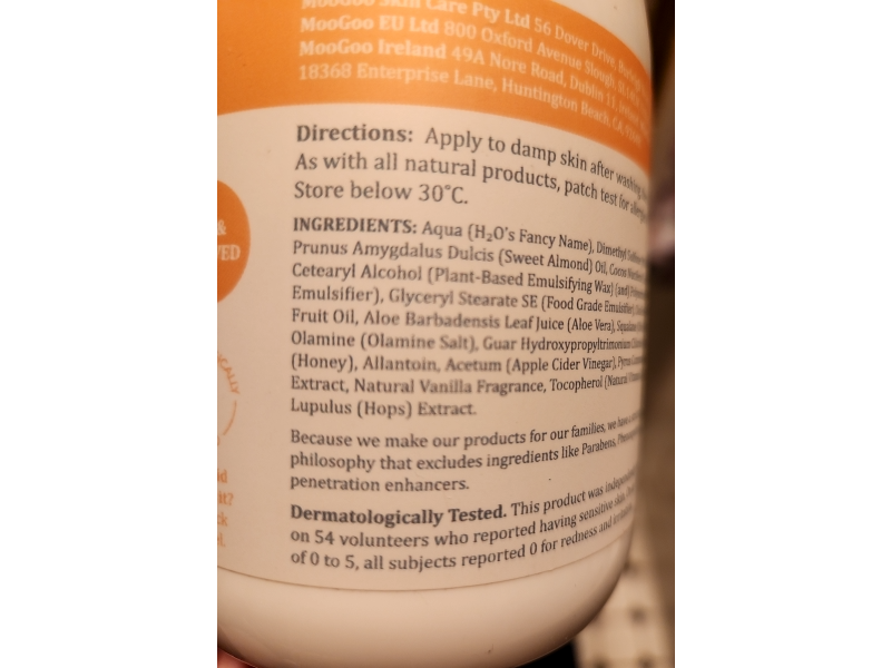 MooGoo Natural Soothing MSM Moisturiser, 17.6 oz/500 g