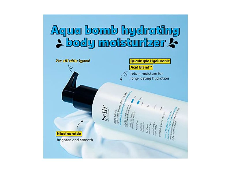 Belif Aqua Bomb Hydrating Body Moisturizer, Niacinamide 10.13 fl oz