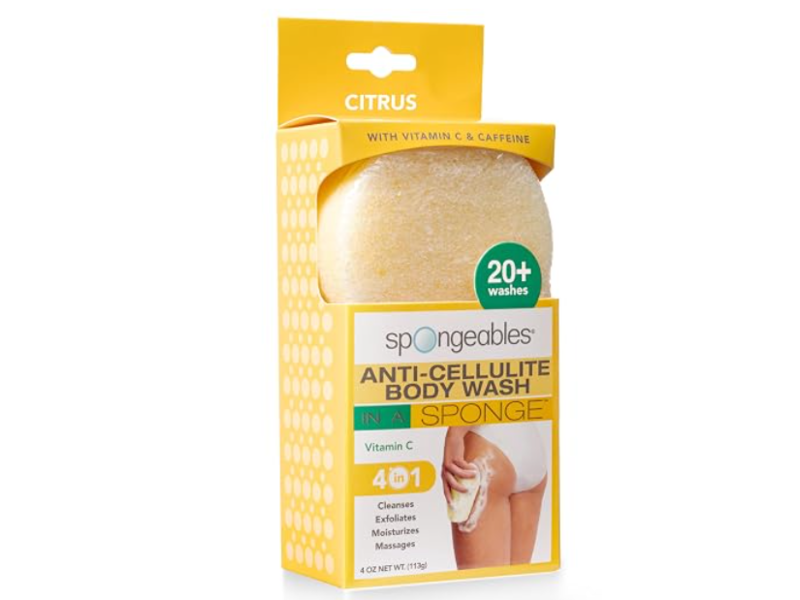 Spongeables Anti Cellulite Body Wash In A Sponge, Vitamin C & Caffeine, 4 oz/113 g