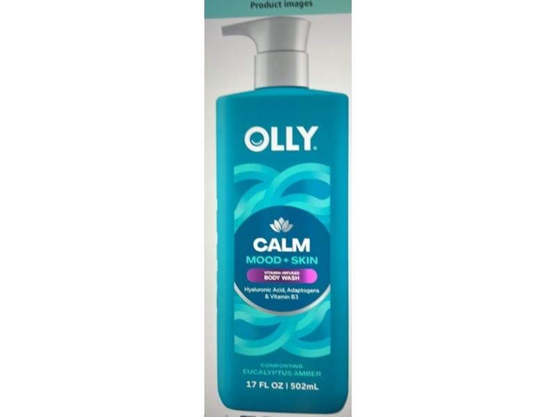 Olly Calm Body Wash, Eucalyptus Amber, 17 fl oz/502 mL