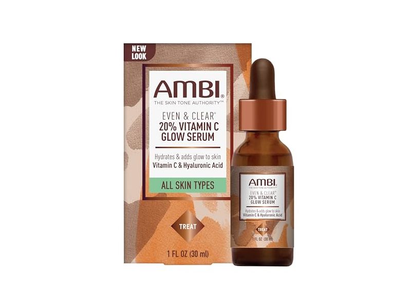 Ambi Even & Clear Glow Serum, Vitamin C, 1 fl oz/30 mL