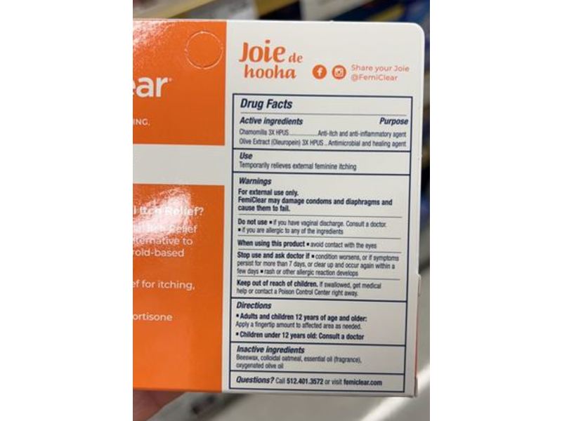 FemiClear Vaginal Itch Relief, 0.5 oz/142 g