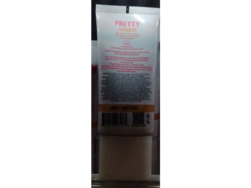 Pretty Smart Instant Chemistry Medium Coverage Foundation, 308 Light Cool, 1.08 fl oz/32 mL