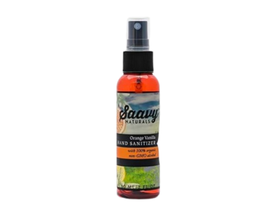 Saavy Naturals Hand Sanitizer, Orange Vanilla, 2 fl oz/60 mL, Pack Of 12