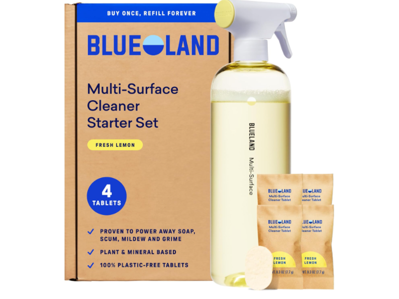 Blueland Multi Surface Cleaner Starter Set, Fresh Lemon, 0.27 oz/7.7 g, 4 Count