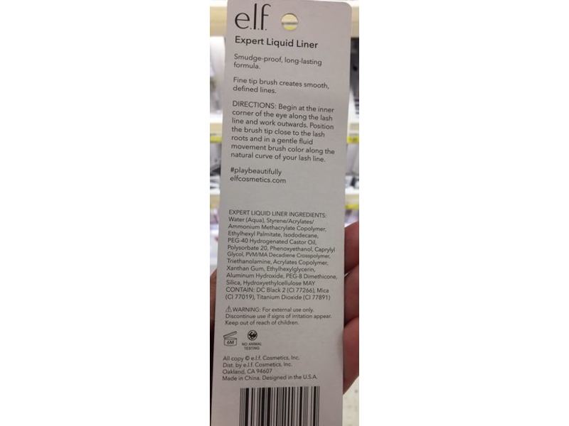 e.l.f. Cosmetics Expert Liquid Liner, Charcoal, 0.15 fl oz/4.5 mL