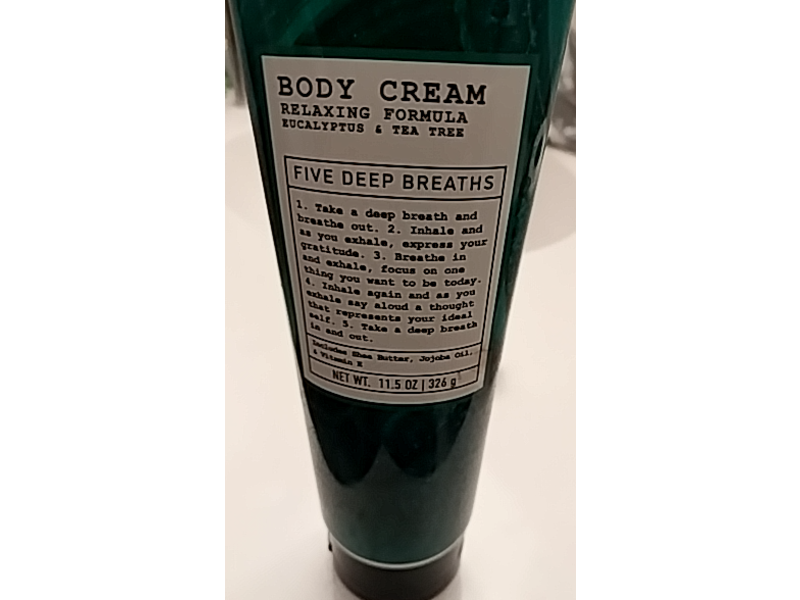 Five Deep Breaths Relaxing Formula Body Cream, Eucalyptus & Tea Tree, 11.5 oz/326 g