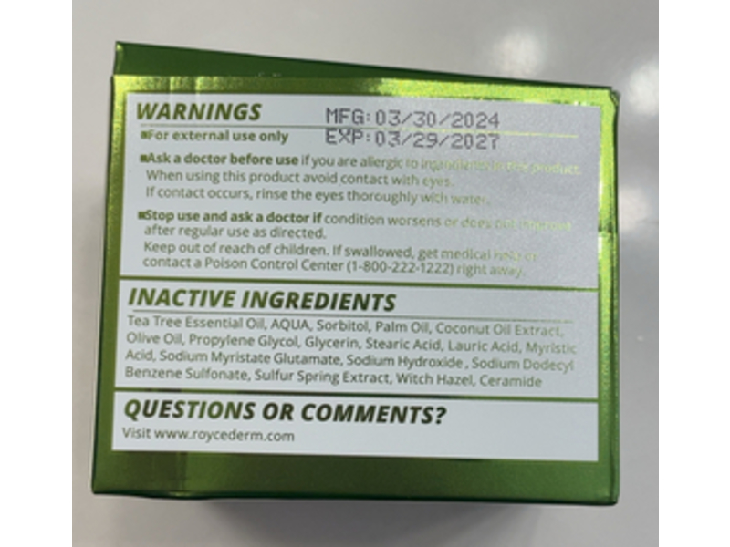 Royce Derm Antifungal Soap, Tea Tree Oil, 4 oz, Pack Of 2