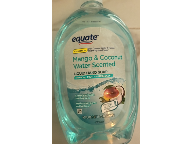 Equate Liquid Hand Soap, Mango & Coconut Water, 50 fl oz/1.47 L