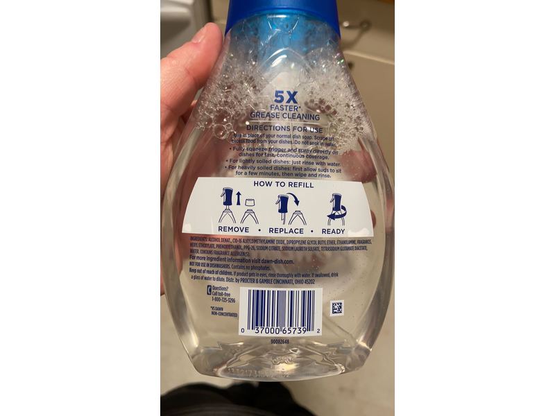 Dawn Platinum Powerwash Dish Spray, Free & Clear, 16 fl oz/473 mL