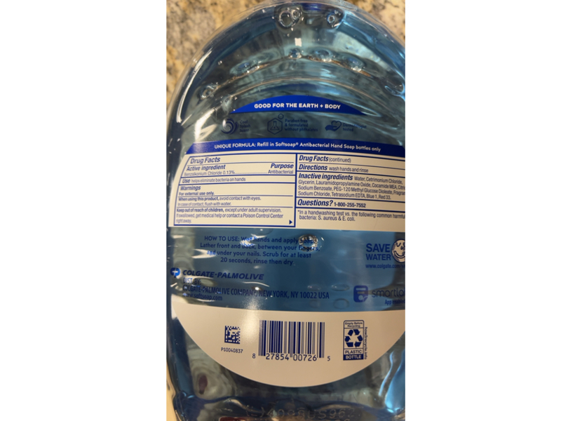 Softsoap Antibacterial Clean & Protect Antibacterial Hand Wash Refill, Cool Splash, 50 fl oz/1.47 L