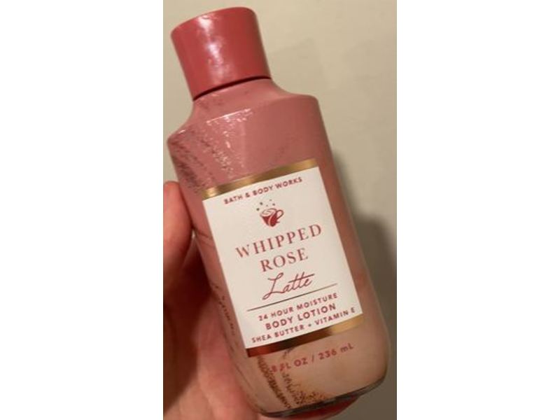 Bath & Body Works 24 Hour Moisture Body Lotion, Whipped Rose Latte, 8 fl oz/236 mL
