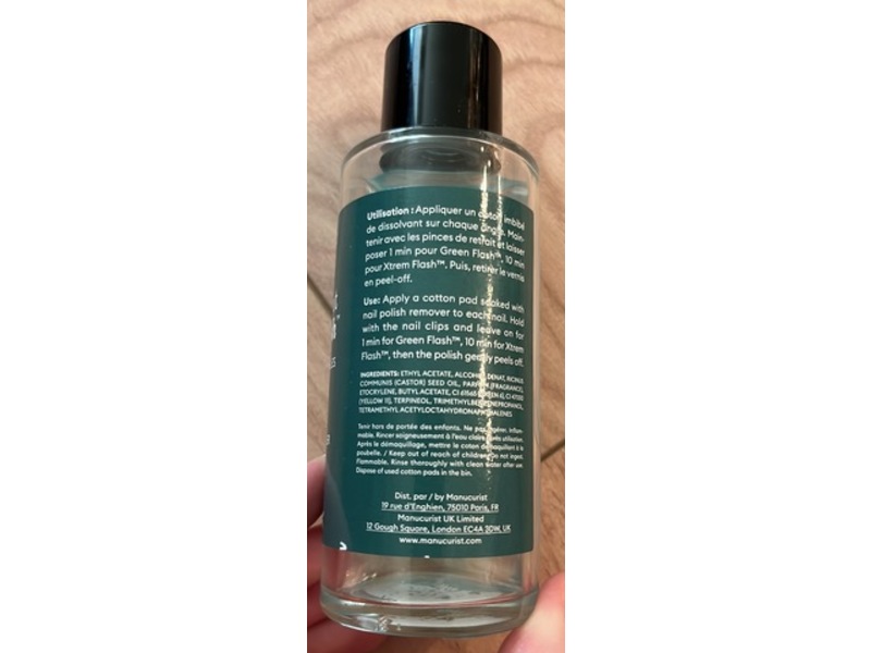 Manucurist Paris Dissolvant Green Flash Nail Polish Remover, 3.3 fl oz/100 mL