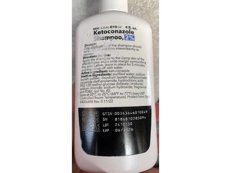 Ketoconazole Shampoo 2%, 4 fl oz, Tolmar (Rx)