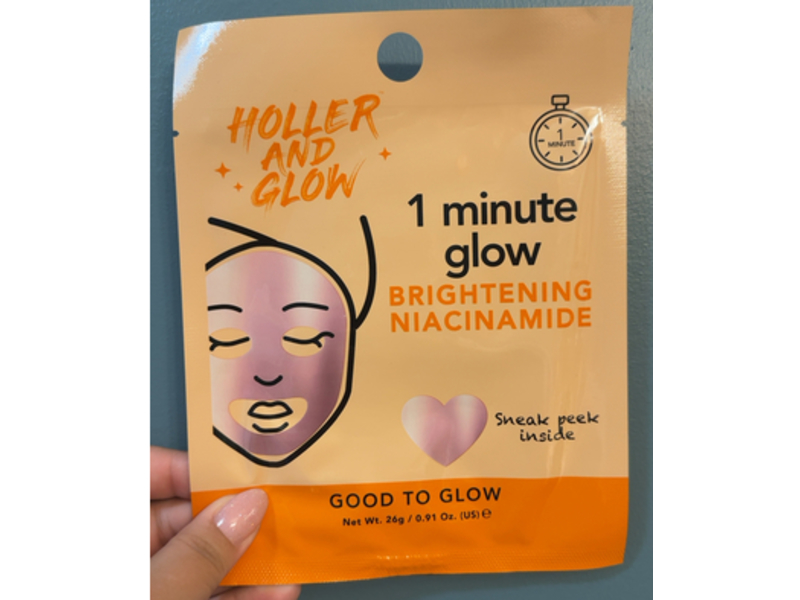 Holler And Glow Brightening Niacinamide Face Mask, 0.91 oz/26 g
