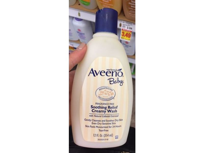 Aveeno Baby Creamy Wash Natural Oatmeal, Fragrance Free, 8 fl oz/236 mL