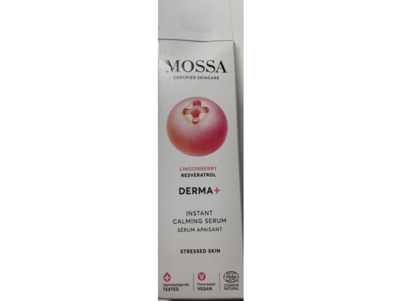 Mossa Derma+ Instant Claming Serum, Lingonberry, 1 fl oz/30 mL