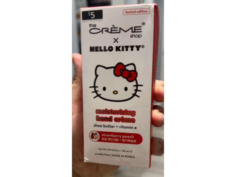 The Creme Shop X Hello Kitty Moisturizing Hand Creme, Strawberry Peach, 1.69 fl oz/50 mL