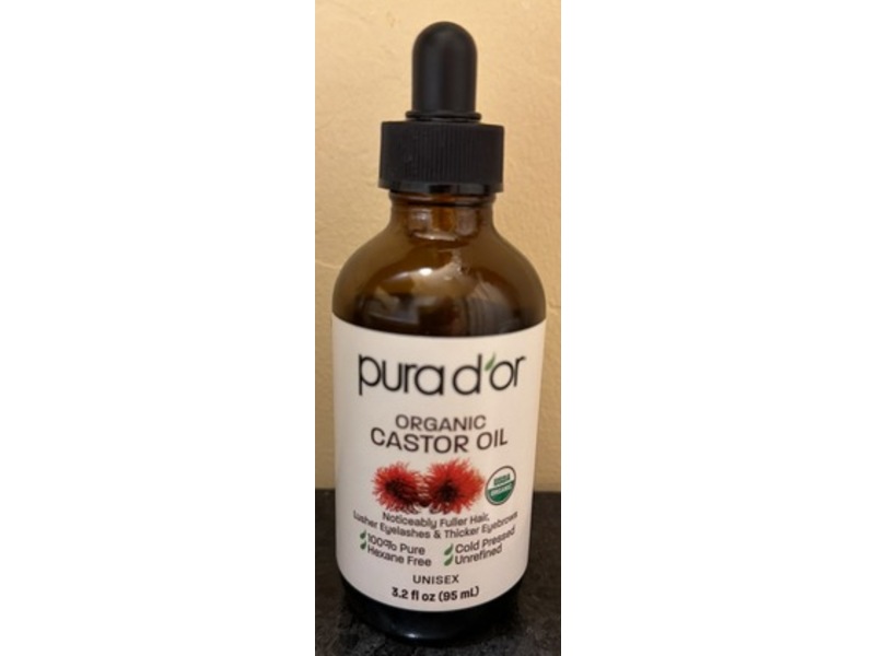 Pura D'or Organic Castor Oil, 3.2 fl oz/95 mL