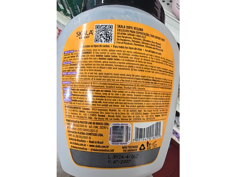 Skala Expert Gelatina Capilar Hair Jelly, Cachos, 35.2 oz/1000 g