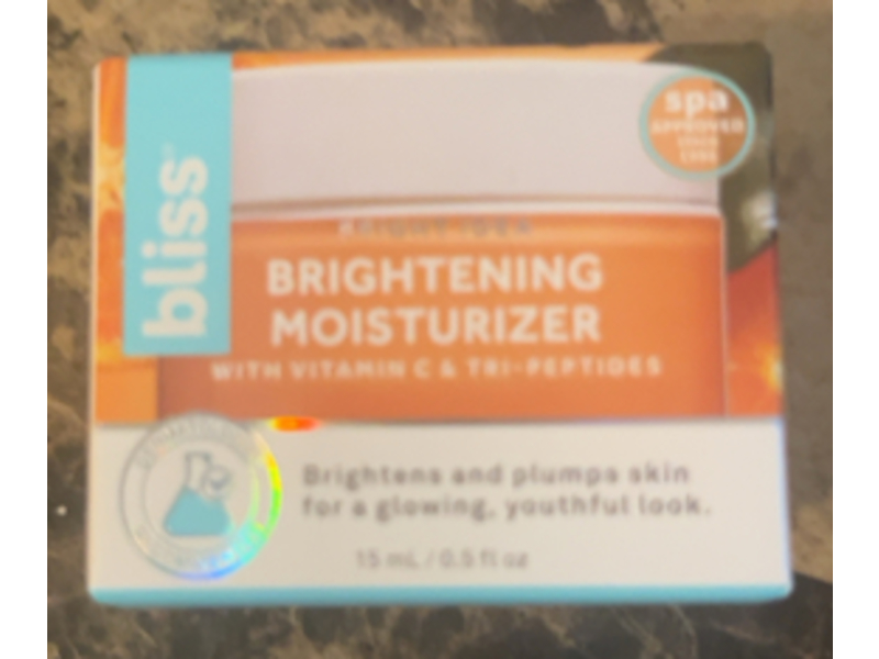 Bliss Bright Idea Brighening Moisturizer, Vitamin C & Tri-Peptides, 0.5 fl oz/15 mL