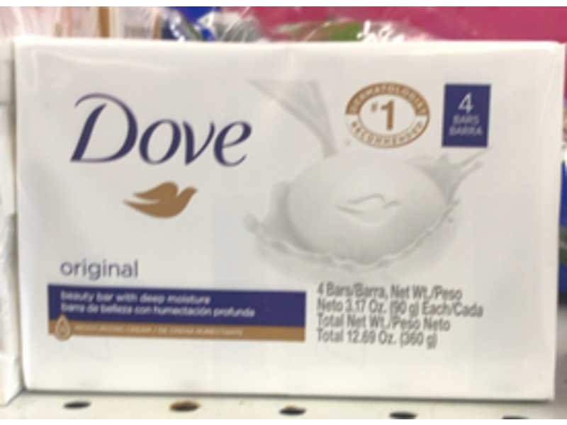 Dove Beauty Bar, Original, 3.17 oz/90 g, 4 Count