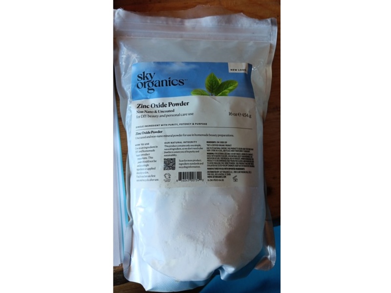 Sky Organics Zinc Oxide Powder, 16 oz/454 g