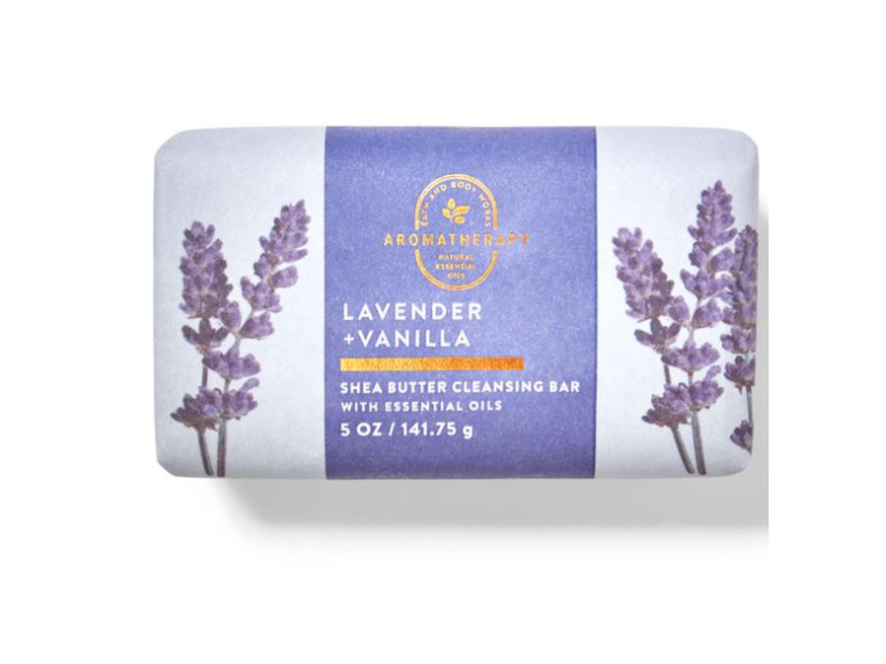 Bath & Body Works Aromatherapy Shea Butter Cleansing Bar, Lavender + Vanilla,5 oz/141.75 g