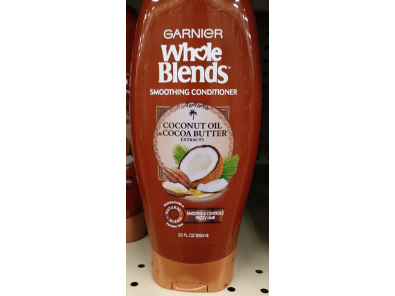 Garnier Whole Blends Smoothing Conditioner, Coconut Oil & Cocoa Butter Extracts, 22 fl oz/660 mL