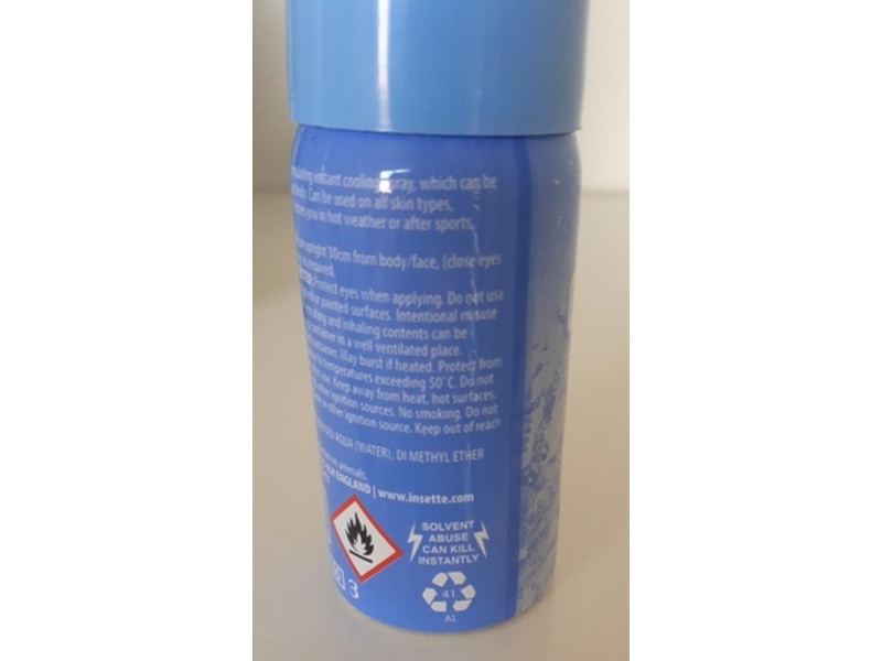 Insette Cool It Instant Face + Body Cooling Spray, 45 mL