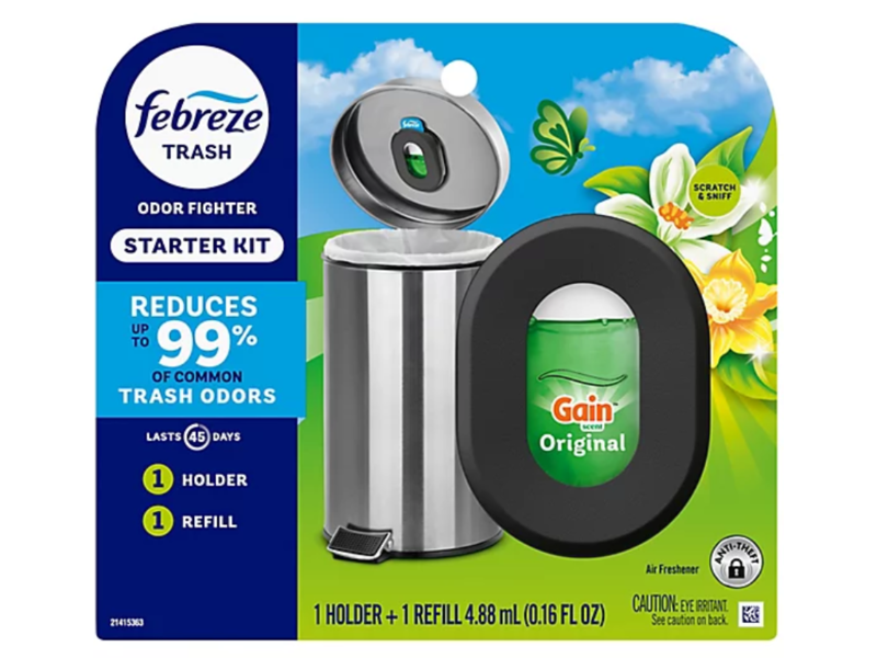 Febreze Trash Odor Fighter Air Freshener, Gain Original Scent, 0.16 fl oz/4.88 mL